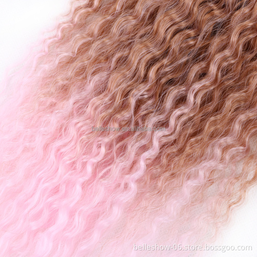 Synthetic Fiber Marley Hair Water Wave Synthetic Braiding Hair Extension Afro Kinky Curly Crochet Braids Brazilian Crochet Hair